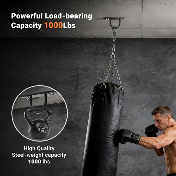 Battle Rope Anchor, Wall Ceiling Mount Bracket for Suspension Strap, Body Weight Strength Training Systems, Heavy Duty Hammock Hanging Kit for Battle Rope, Yoga and Gymnastic Rings, Boxing Equipment