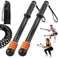 thumbnail image 1 of 2PCS Adjustable Weighted Ropeless Battle Ropes, Heavy Duty Cordless Battle Rope for HIIT & Cardio Full-Body Workout Tool with Non-Slip Spiral Handles, Home Gym Equipment for Women & Men, 1 of 9