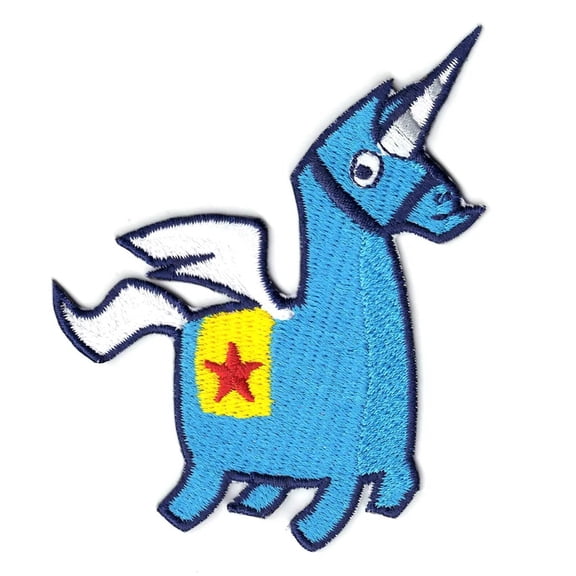 Battle Royal Unicorn Llama Piata Embroidered Iron On Patch