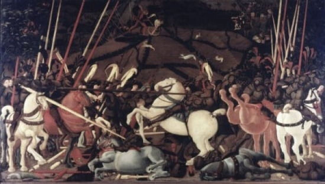 Battle of San Romano ca 1455 Paolo Uccello (Paolo di Dono)(1397-1475 Italian) Tempera on wood panel Galleria degli Uffizi Florence Italy Canvas Art - Paolo Uccello (24 x 36)