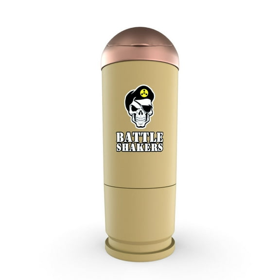 Battle Shakers Bullet Shaker Cup | Military Themed Shaker Bottle | Leak-Proof Protein Cup with Storage Compartment | Mix Protein Powders & More | Durable Construction & Dishwasher Safe | 20 Oz