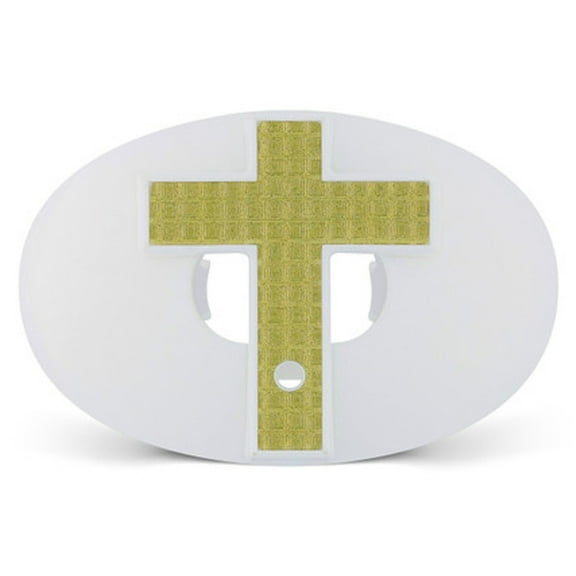 Battle Sports 3D Cross Oxygen Lip Protector Mouthguard - White/Gold Diamond