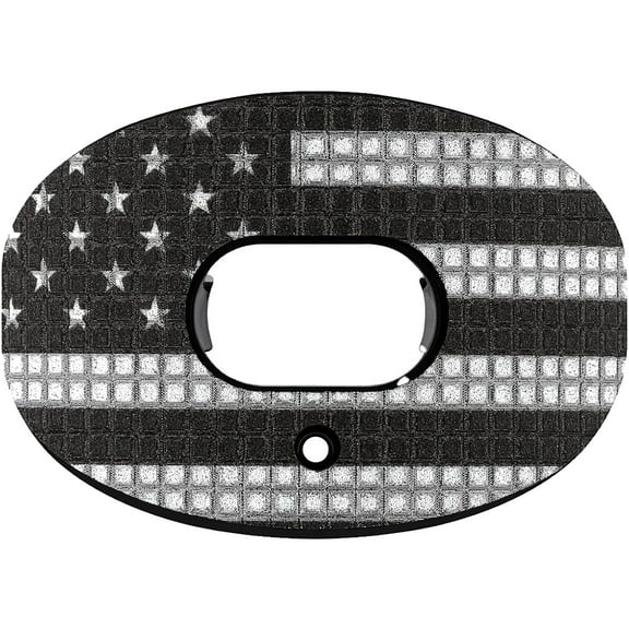 Battle Sports 3D Diamonds Oxygen Lip Protector Football Mouthguard - USA Flag - Black/Silver