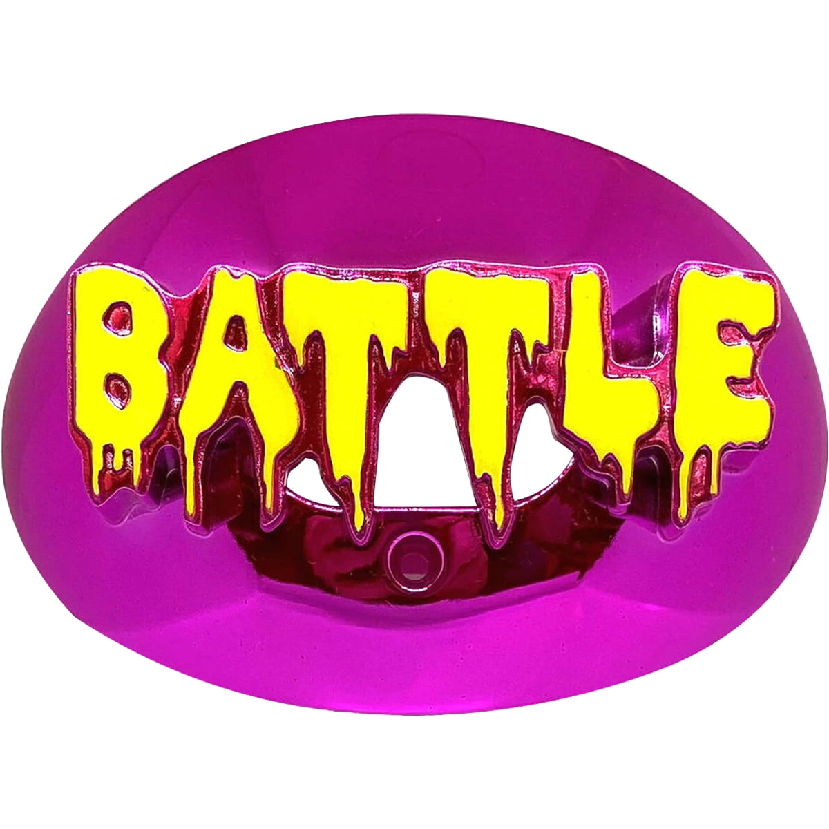 Battle Sports 3D Drip Chrome Oxygen Mouthguard - Neon Pink/Neon Yellow