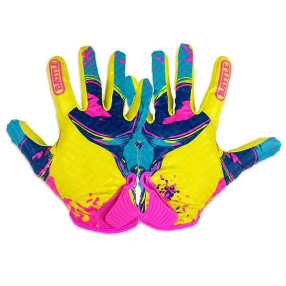 Battle Sports Adult "Alien" Chameleon Receiver Football Gloves - Small