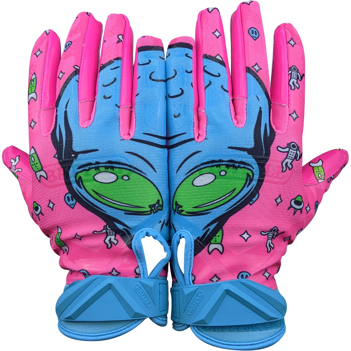 Battle Sports Adult Alien Cloaked Football Receiver Gloves - 2XL - Pink