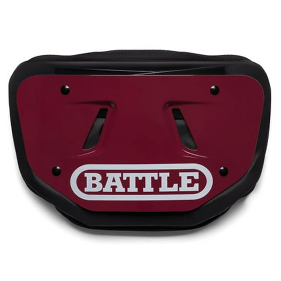 Battle Sports Adult  " Battle " Logo Football Backplate  - Maroon/White