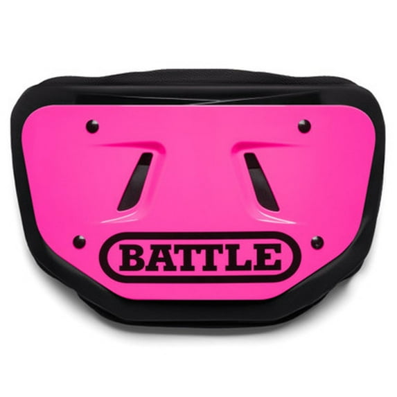 Battle Sports Youth Team Color Back Plate with BATTLE Logo - Neon Pink/Black