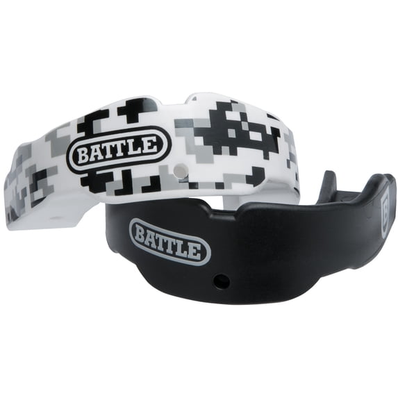 Battle Sports Adult Camo Mouthguard 2-Pack with Straps - Black Camo