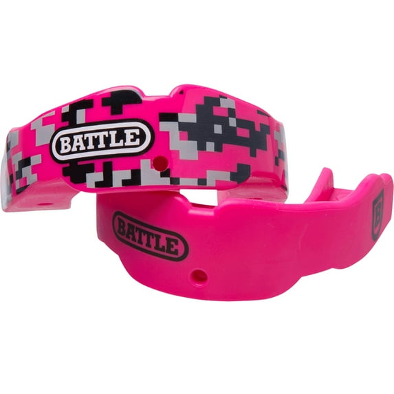 Battle Sports Adult Camo Mouthguard 2-Pack with Straps - Pink Camo