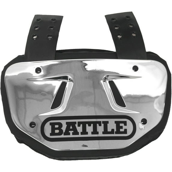 Battle Sports Adult Chrome Protective Football Back Plate - Silver