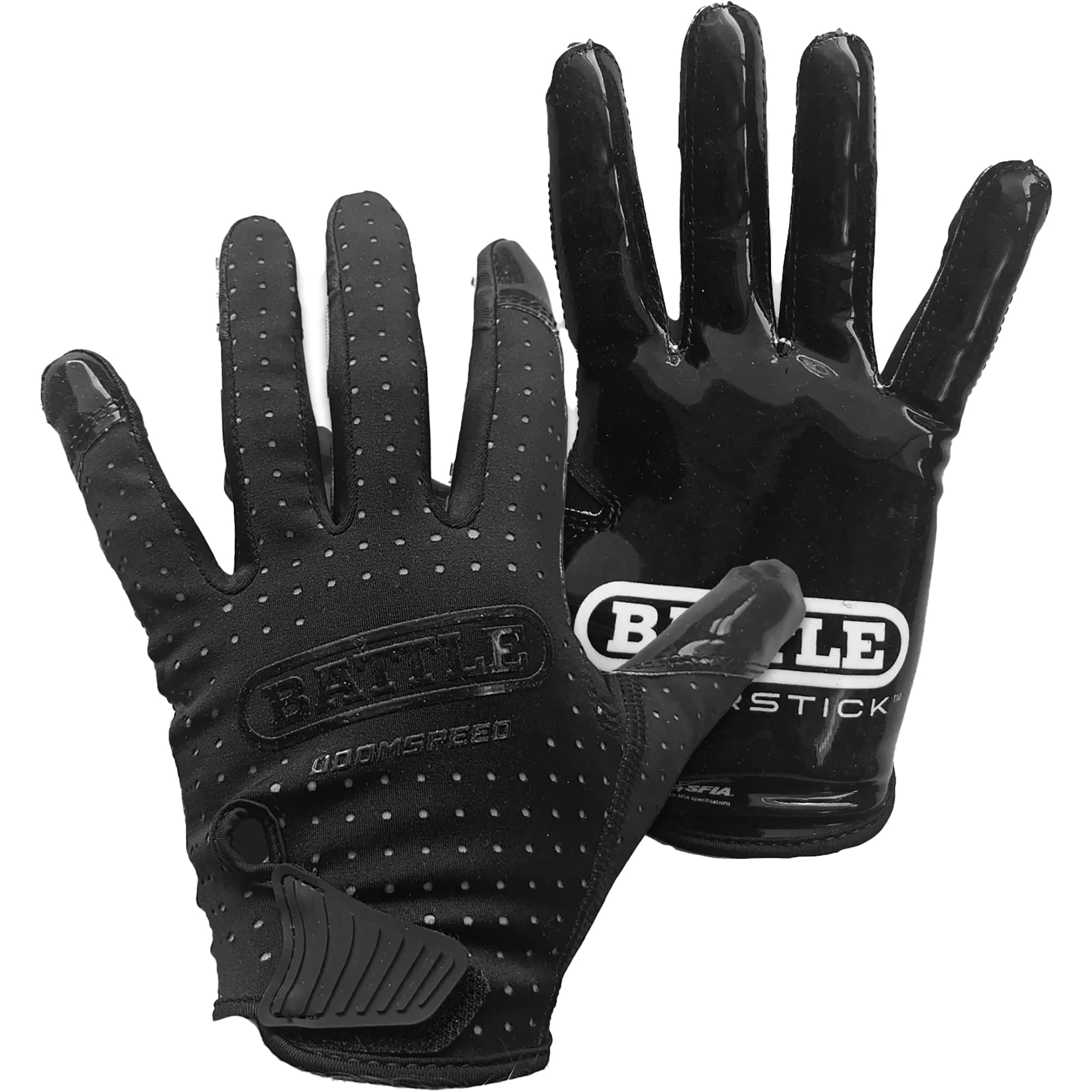 Battle Sports Adult Doom Speed Receiver Football Glove - Black - Xlarge