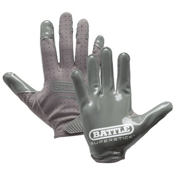 Battle Sports Adult Doom Speed Receiver Football Glove - Charcoal - Small