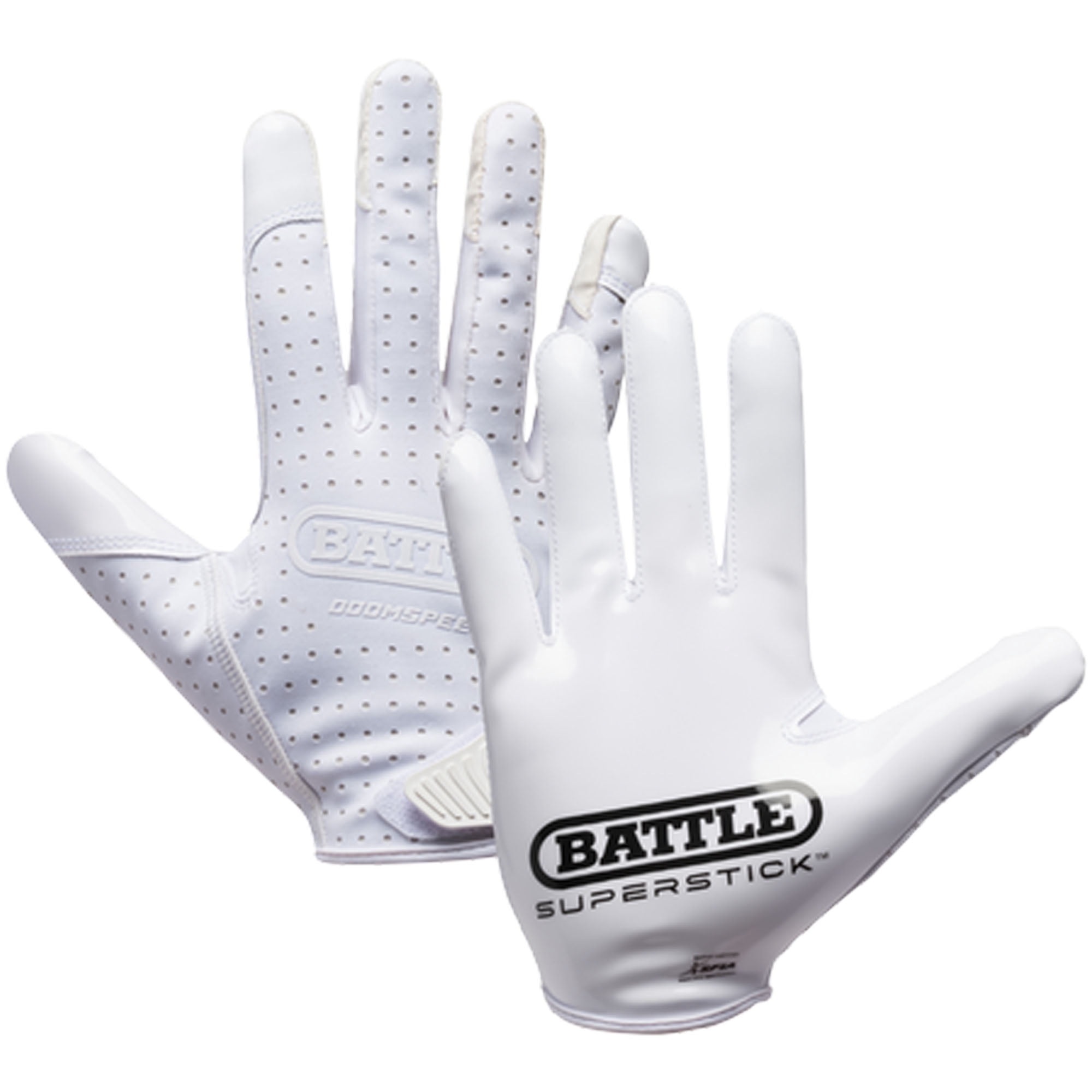 Battle Sports Adult Doom Speed Receiver Football Glove - White - Medium