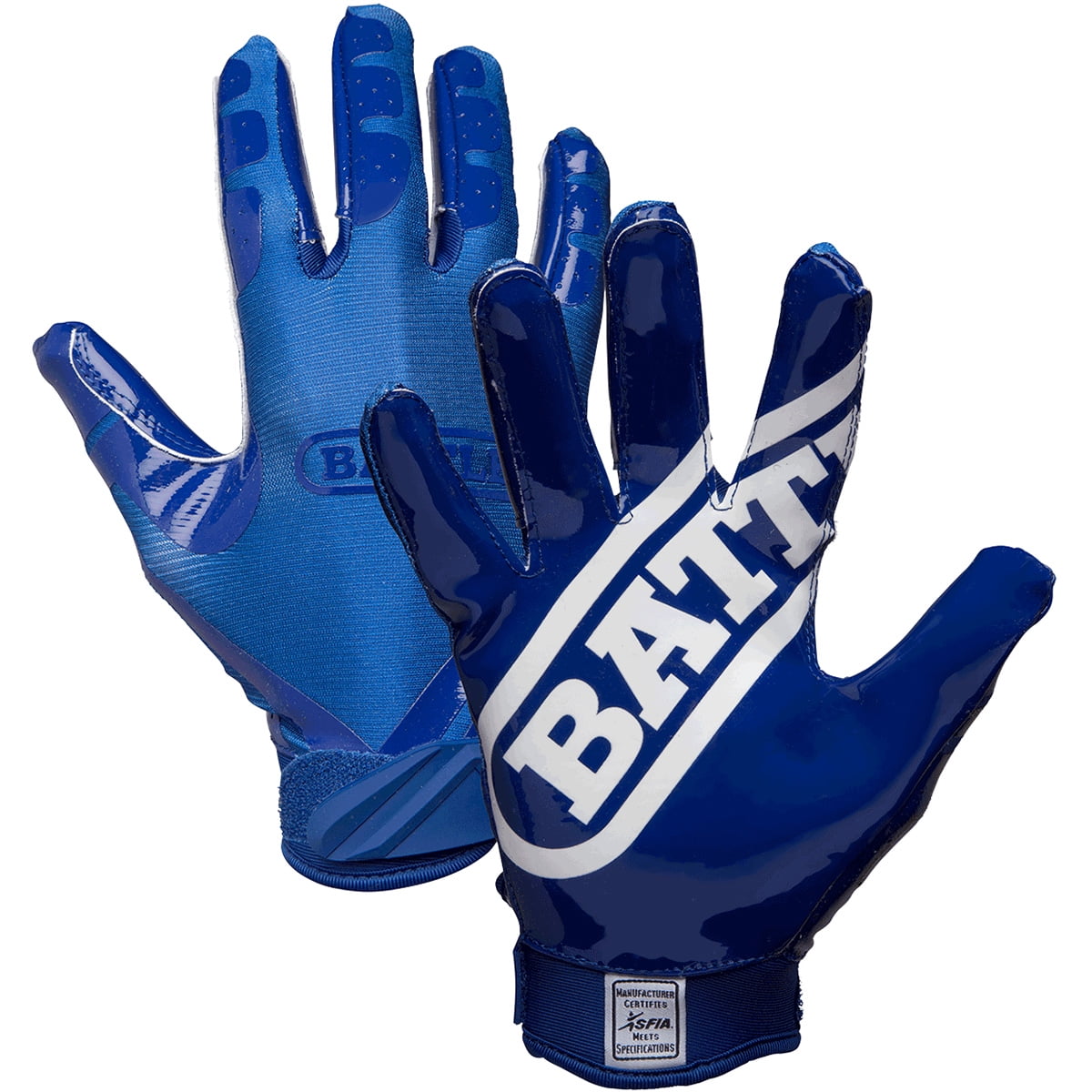 Battle Sports Adult DoubleThreat Football Gloves - Medium - Navy/Navy