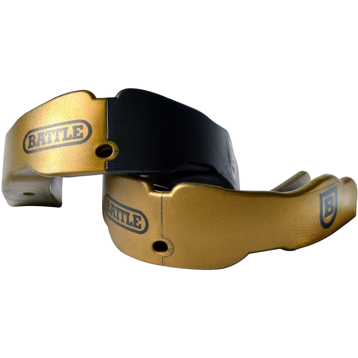 Battle Sports Adult Football Mouthguard 2Pack with Straps Gold