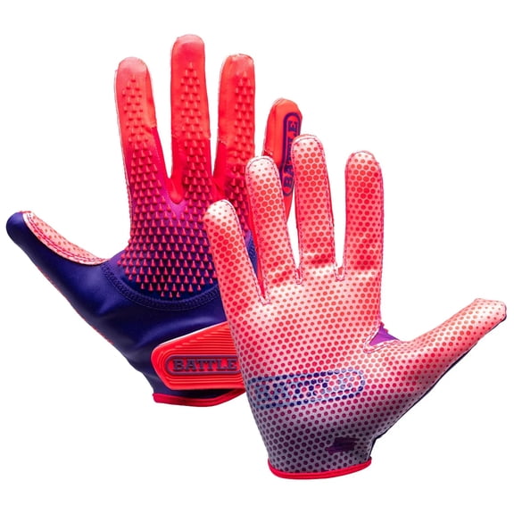 Battle Sports Adult Gauntlet Pro Receiver Football Glove - Bright Pink/Purple - Medium