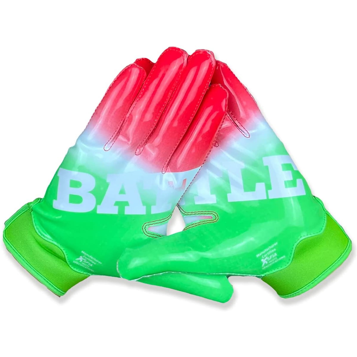 Battle Sports Adult Money Man 2.0 Football Receiver Gloves - Medium - Neon  Green