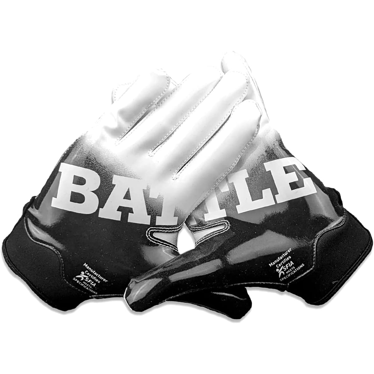 Battle Sports Adult Gradient Doom Football Gloves - 2XL - Black/White