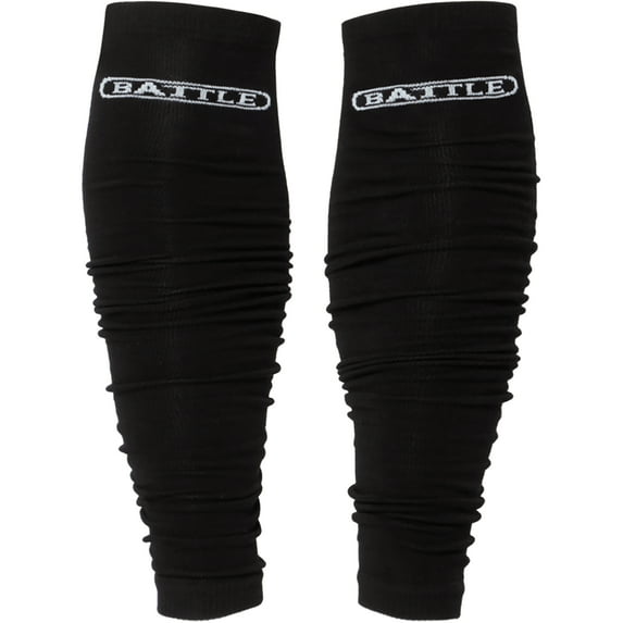 Battle Sports Adult Lightweight Long Football Leg Sleeves - L/XL - Black
