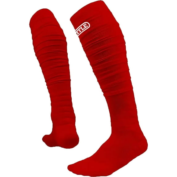 Battle Sports Adult Lightweight Long Football Socks - L/XL - Red