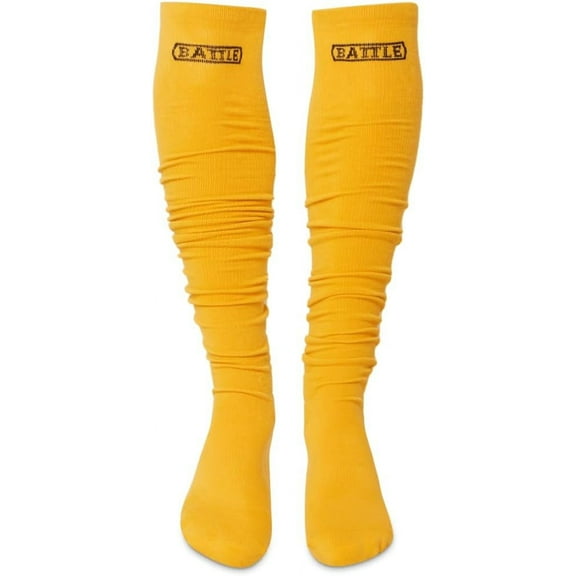 Battle Sports Adult Lightweight Long Football Socks - S/M - Gold