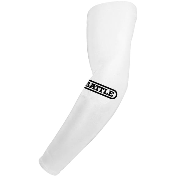 Battle Sports Adult Performance Football Full Arm Sleeves - S/M - White/Black