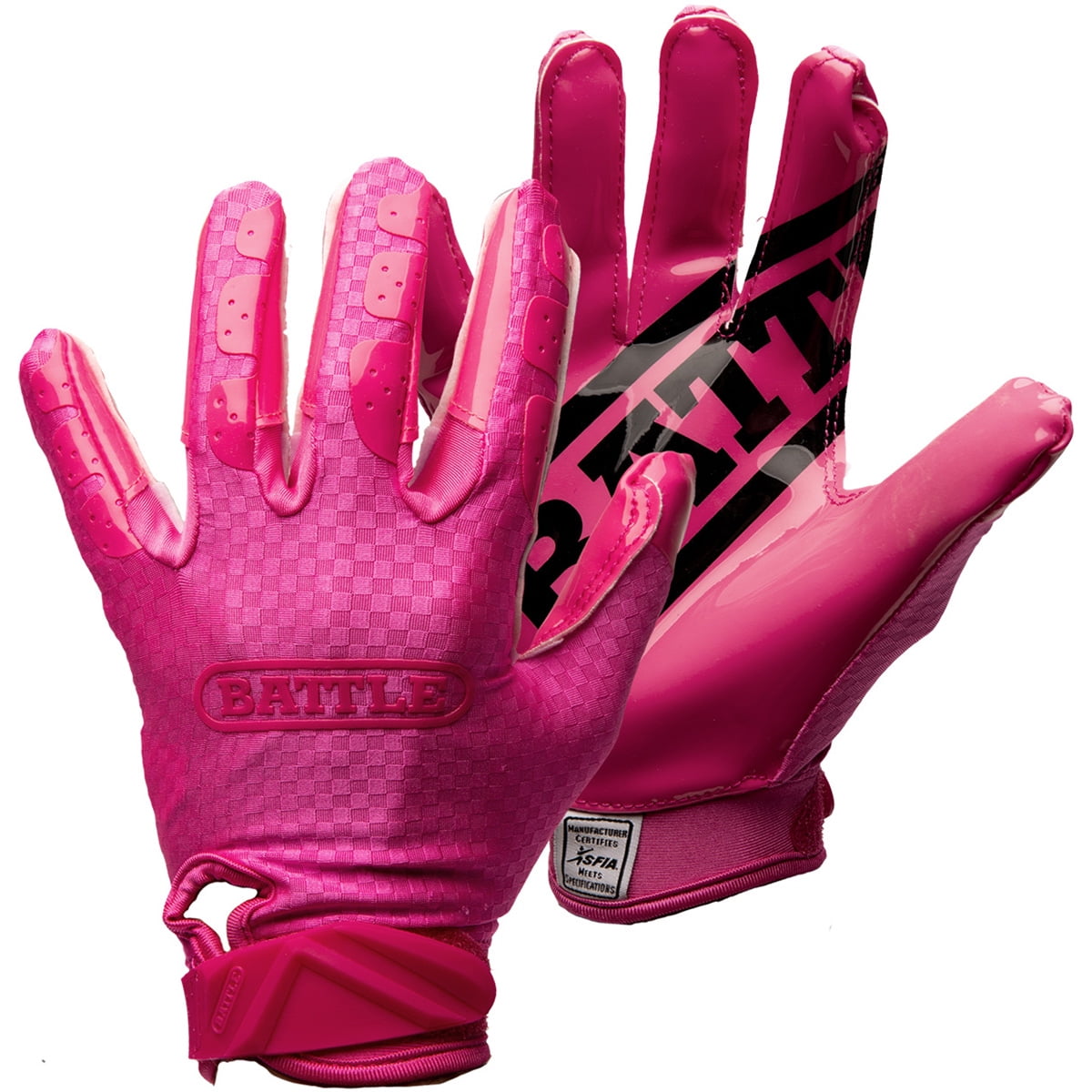 Battle Sports Adult TripleThreat UltraTack Football Gloves - 2XL - Pink