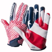 Battle Sports Adult "USA Flag" Chameleon Receiver Football Gloves - Red/White/Blue - 3XL