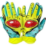 Battle Sports Alien Youth Football Gloves - XL - Turqouoise/Green