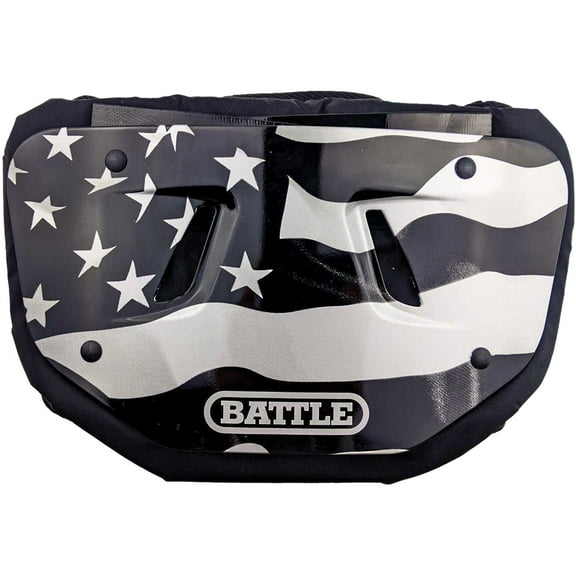 Battle Sports American Flag 2.0 Chrome Football Back Plate - Adult - Black/White
