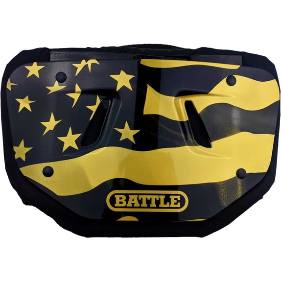 Battle Sports American Flag 2.0 Chrome Football Back Plate - Youth - Gold