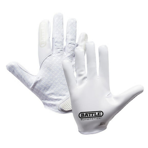 Battle Sports Youth Chameleon Receiver Football Glove - White/White - Large