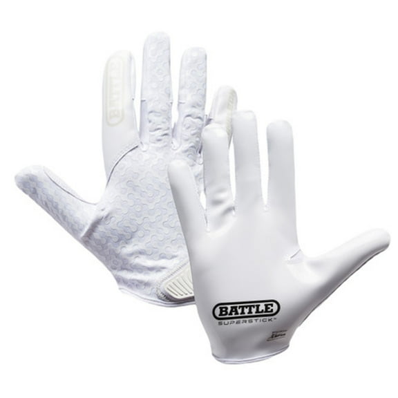 Battle Sports Battle Chameleon Football Receiver Gloves - White/White - Xlarge