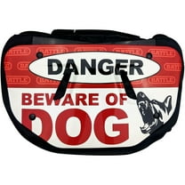 Battle Sports Beware Of Dog Protective Football Back Plate - Adult - Red/White