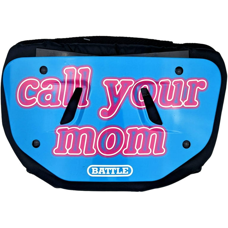 Battle Sports Call Your Mom Chrome Football Back Plate - Adult - Blue/Pink