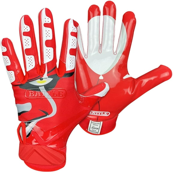 Battle Sports Clown23 Adult Football Receiver Gloves - XL - Red