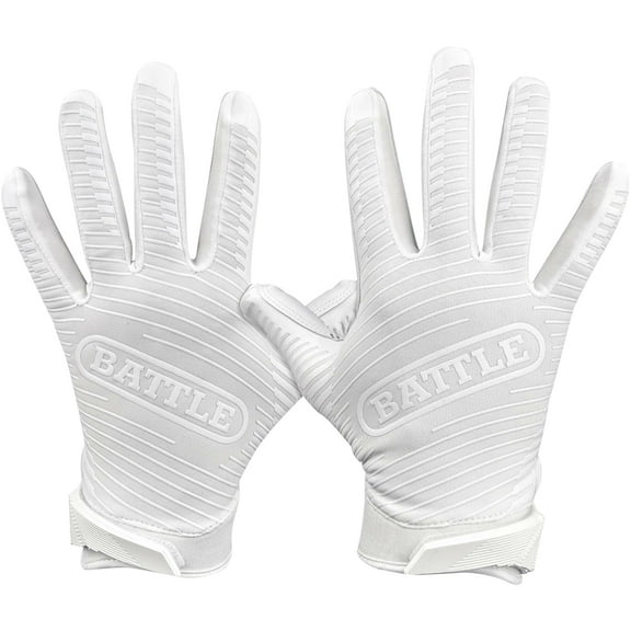 Battle Sports Doom 1.0 Adult Football Receiver Gloves - 2XL - White