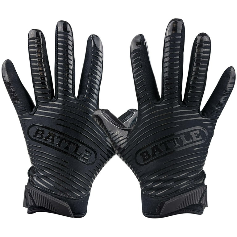 Battle Sports Doom 1.0 Youth Football Receiver Gloves Medium Black
