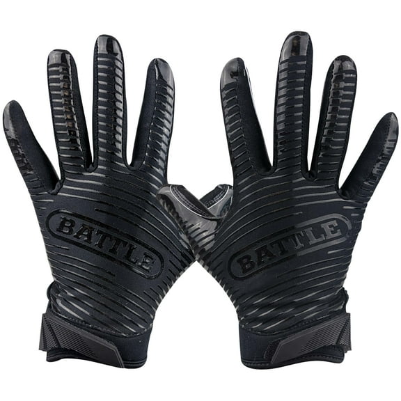 Battle Sports Doom 1.0 Youth Football Receiver Gloves - Medium - Black