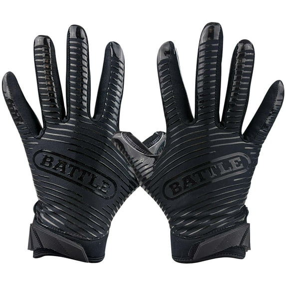 Battle Sports Doom 1.0 Youth Football Receiver Gloves - Small - Black