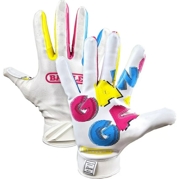 Battle Sports Gang Gang Double Threat Adult Football Gloves - 2XL - White