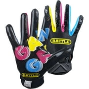 Battle Sports Gang Gang Double Threat Adult Football Gloves - Small - Black
