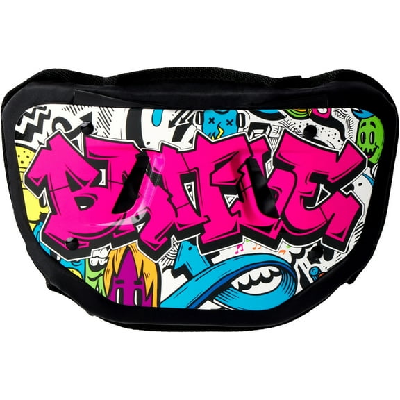 Battle Sports Graffiti Chrome Protective Football Back Plate - Youth