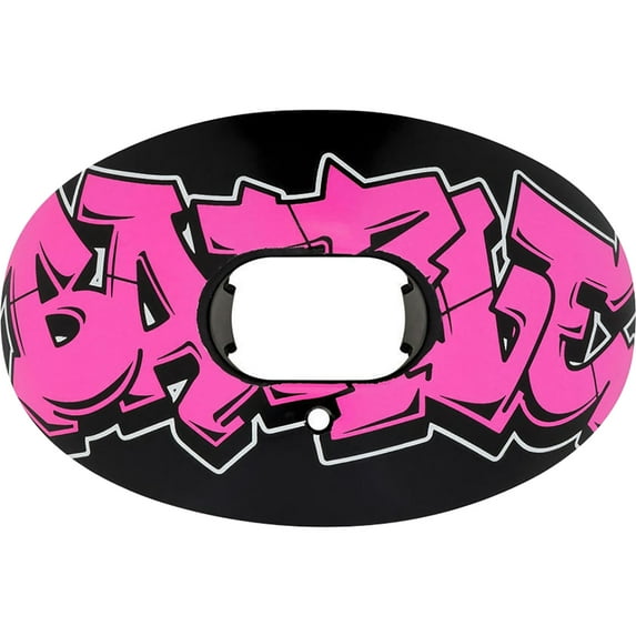 Battle Sports Graffiti Oxygen Lip Protector Mouthguard - Black/Pink