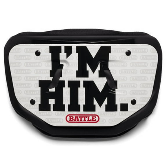 Battle Sports - "I'M HIM" Football Backplate - Adult - White/Black