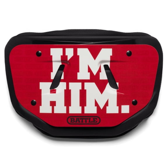 Battle Sports - "I'm HIM" Football Back Plate- Youth - Red/White