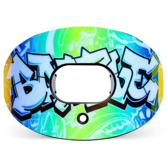 Battle Sports "Iridescent Graffiti" Oxygen Football Mouthguard - Blue/Green
