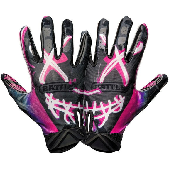 Battle Sports Nightmare Adult Cloaked Football Receiver Gloves - Large - Black