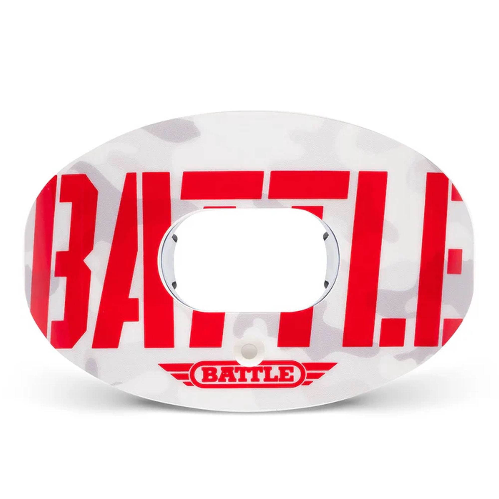 Battle Sports Oxygen Football  Mouthguard, Stencil Camo, Grey Camo/Bright Red